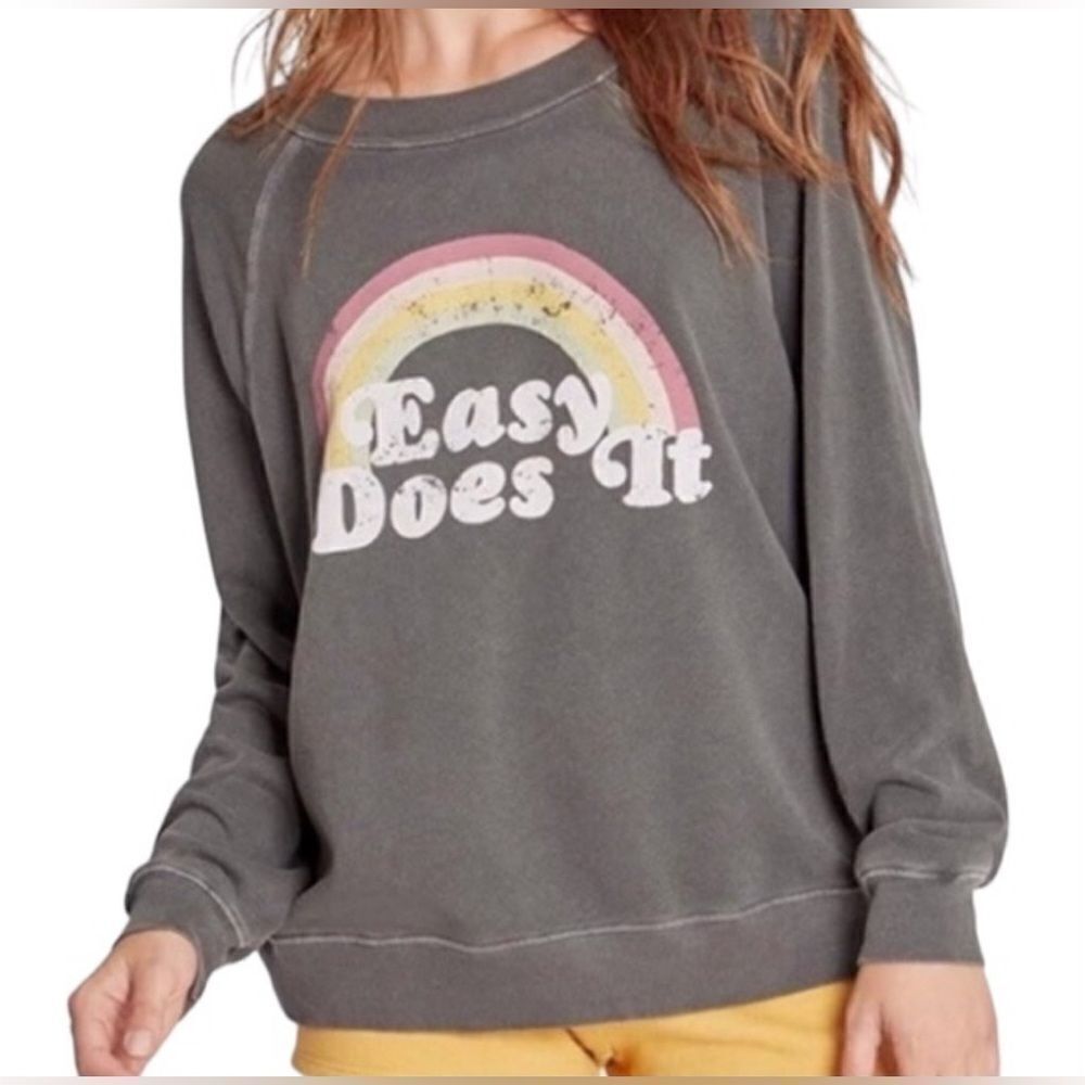 Wildfox Easy Does It Rainbow Statement Sweatshirt… - image 1